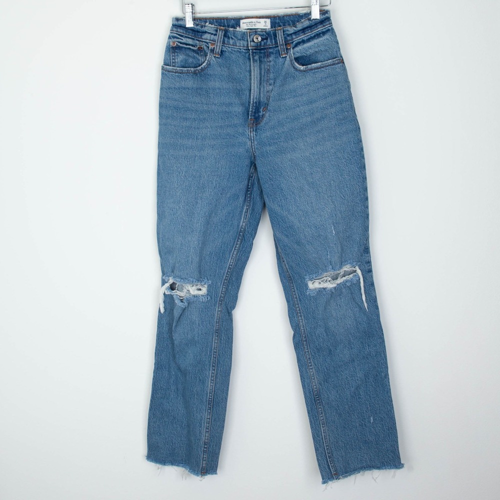 Abercrombie Fitch Womens Curve Love 90s‎ Straight Ultra High Rise Jeans Size 26S